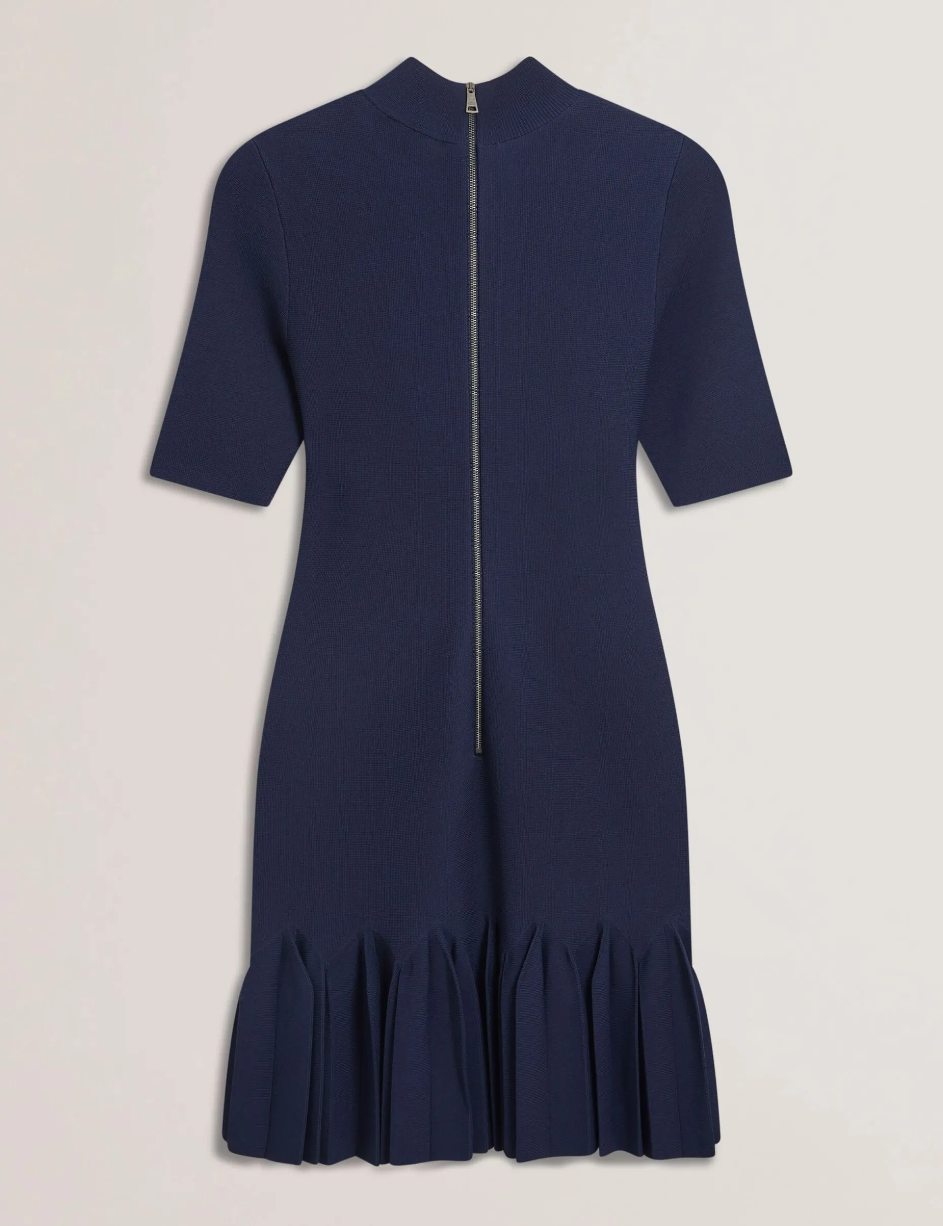 Pleated Hem Bodycon Knit Mini Dress