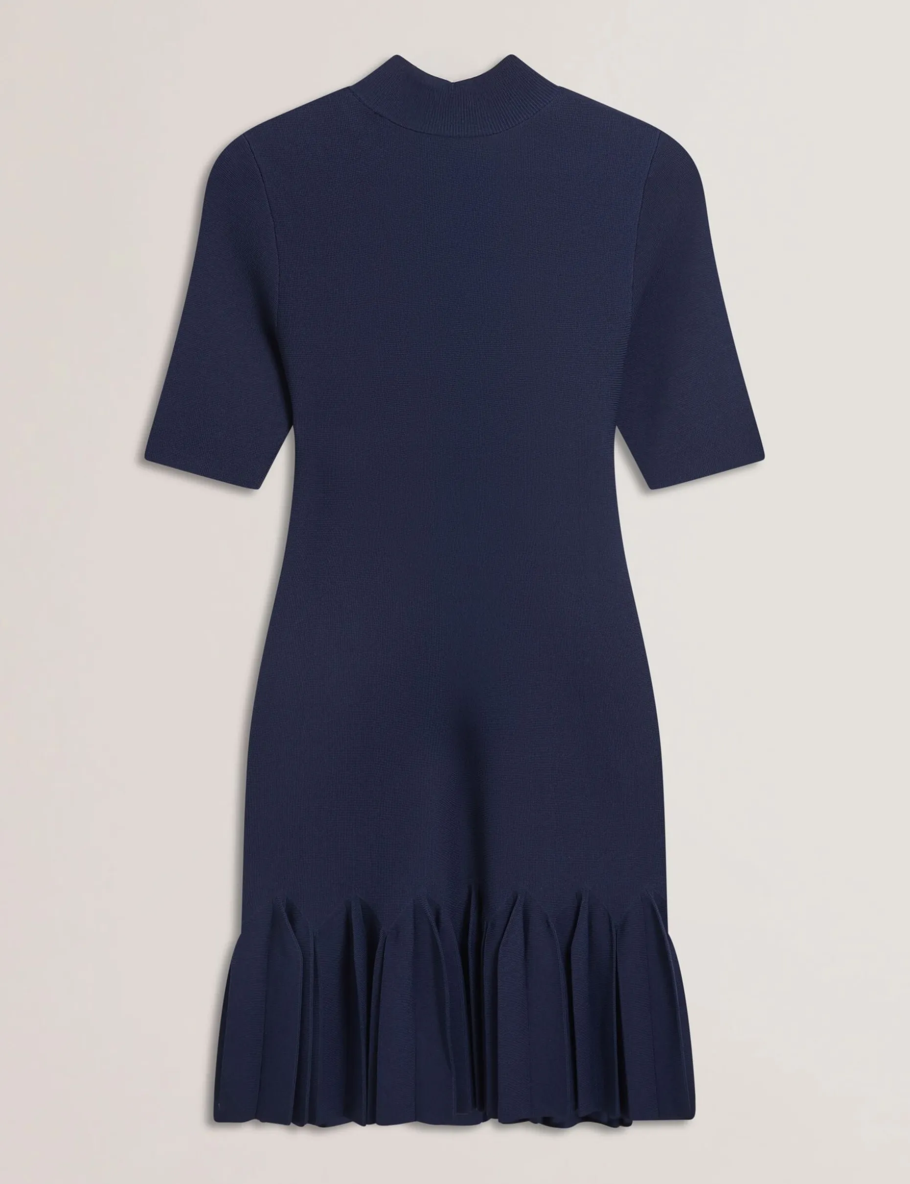 Pleated Hem Bodycon Knit Mini Dress