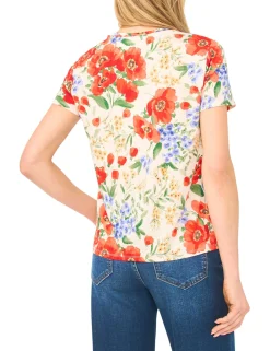 Poppy Print Slim Fit T-Shirt
