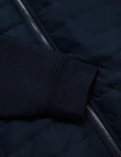 Quilted Front Zip-Through Knit Jacket