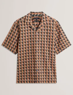 Relaxed Fit Painted Geo Print Shirt