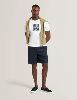 Relaxed Linen Blend Elasticated Shorts