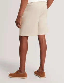 Relaxed Linen Blend Elasticated Shorts