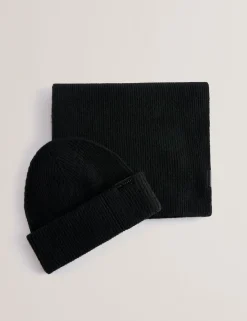 Ribbed Knit Hat And Scarf Set