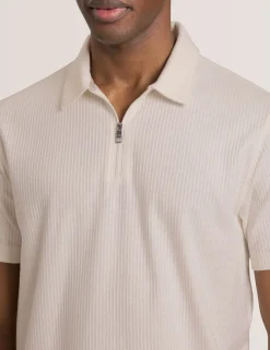 Ribbed Zip Polo