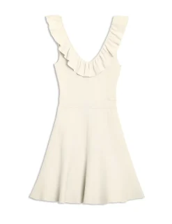 Ruffle Neckline Mini Dress