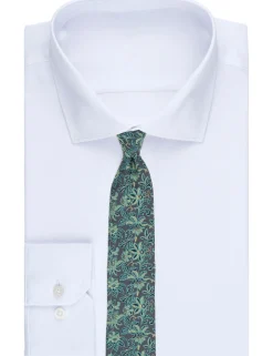 Scrolling Floral Satin Tie