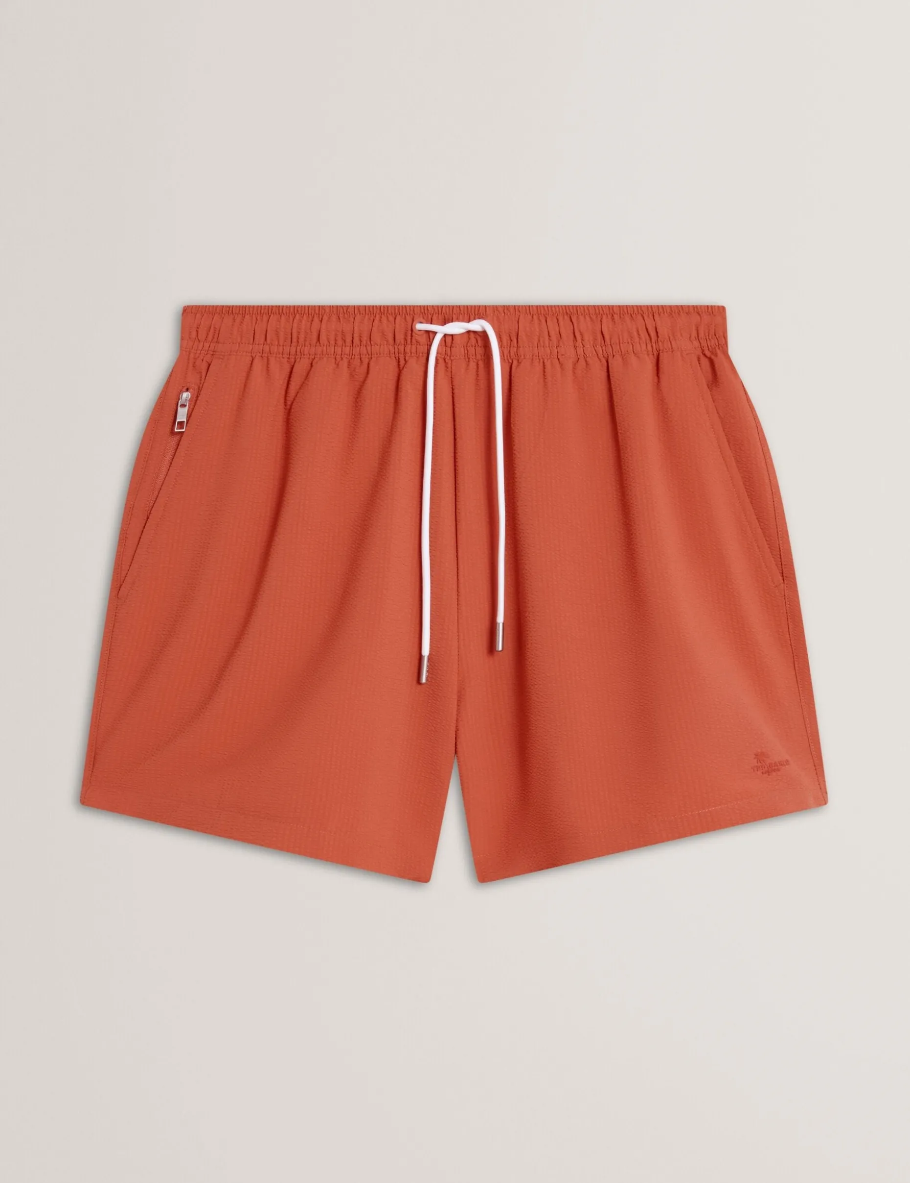 Seersucker Mid-Length Swim Shorts