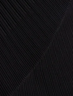 Sheer Detail Textured Knit Midaxi Dress