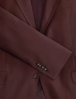 Single Breasted Two Button Notch Fully Fashioned Twill Suit Jacket