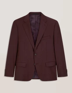 Single Breasted Two Button Notch Fully Fashioned Twill Suit Jacket