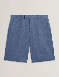 Slim Fit Linen Blend Tailored Shorts