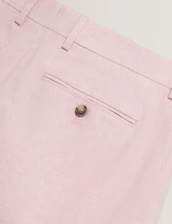 Slim Fit Linen Blend Tailored Shorts