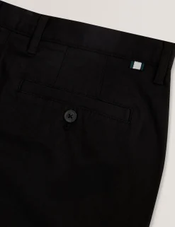Slim Fit Textured Cotton Blend Chinos