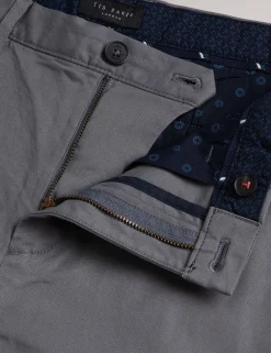 Slim Fit Textured Cotton Blend Chinos