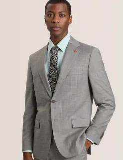 Soft Check Modern Fit Wool Suit Jacket