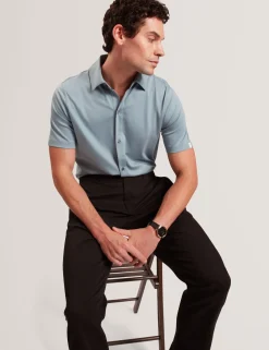 Soft Jersey Button-Through Polo Shirt