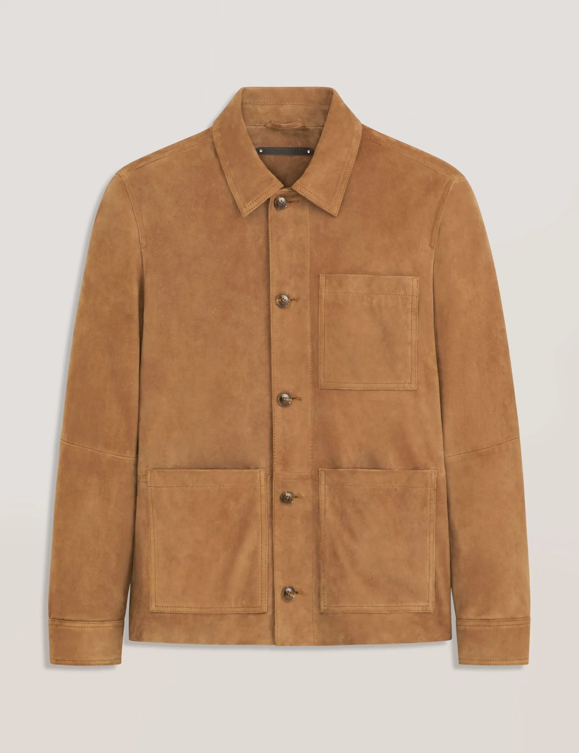 Suede 3-Pocket Button Front Jacket