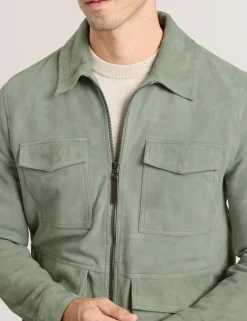 Suede Zip-Through Utility Jacket