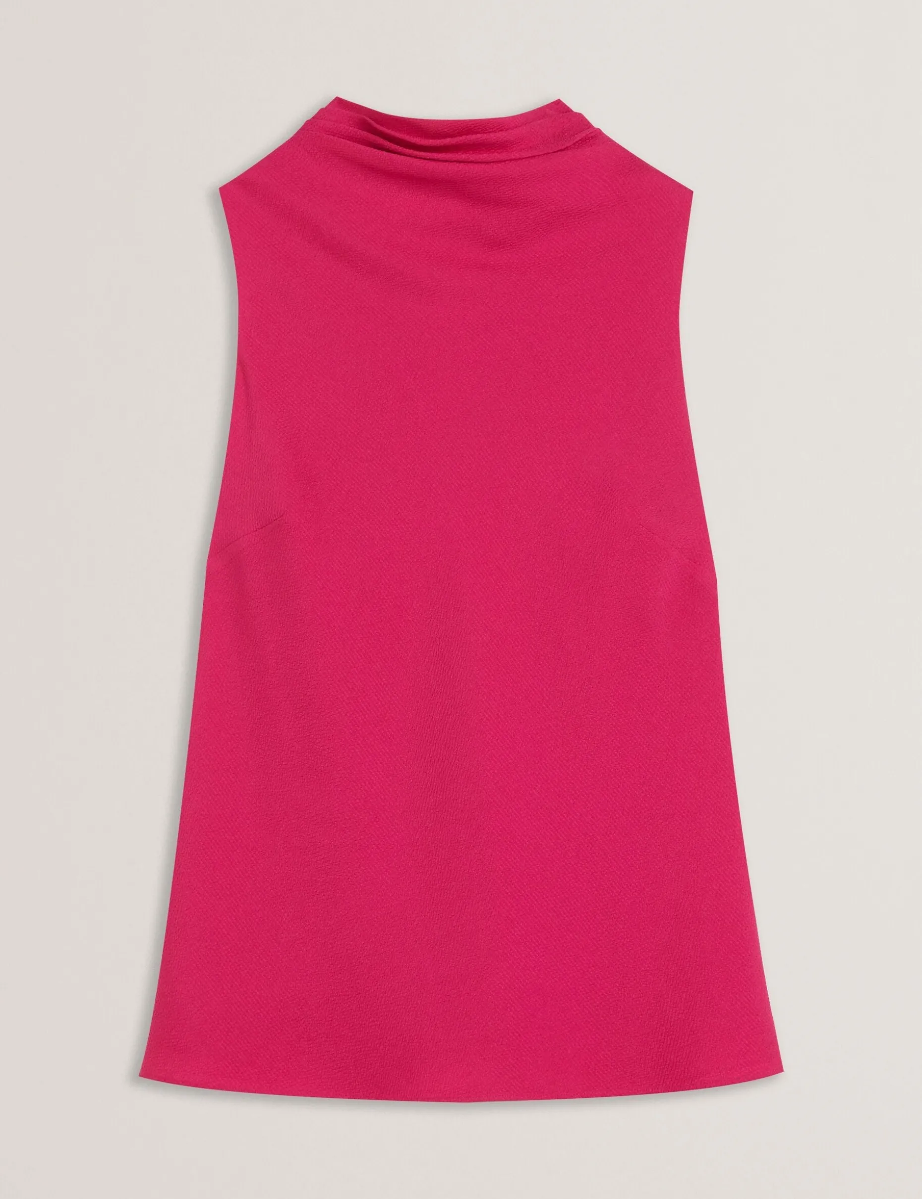 Textured High Neck Sleeveless Top