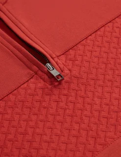 Textured Panel Half-Zip Modal Sweatshirt