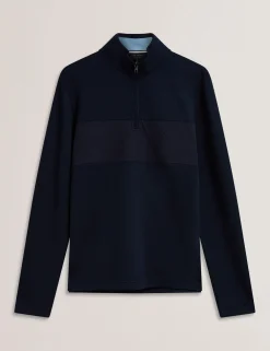 Textured Panel Half-Zip Modal Sweatshirt