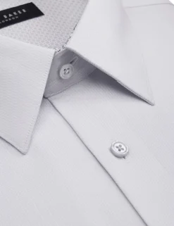 Textured Stretch Cotton Slim Fit Shirt