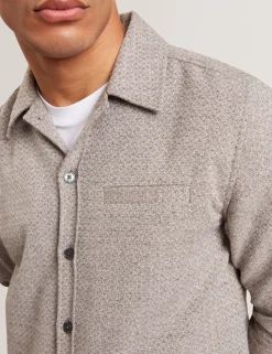 Textured Weave Long Sleeve Overshirt