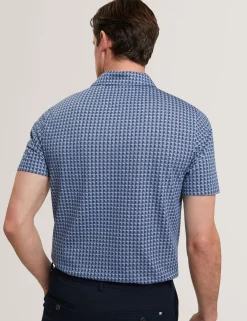 Tile Print Cotton Short Sleeve Shirt