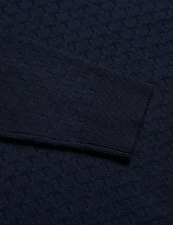 T Knit Half Zip Funnel Neck Jumper