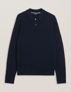 T Knit Long Sleeve Polo Top