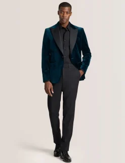 Velvet Single Breasted Tuxedo Jacket
