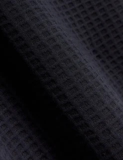 Waffle Knit Quarter Zip Sweatshirt
