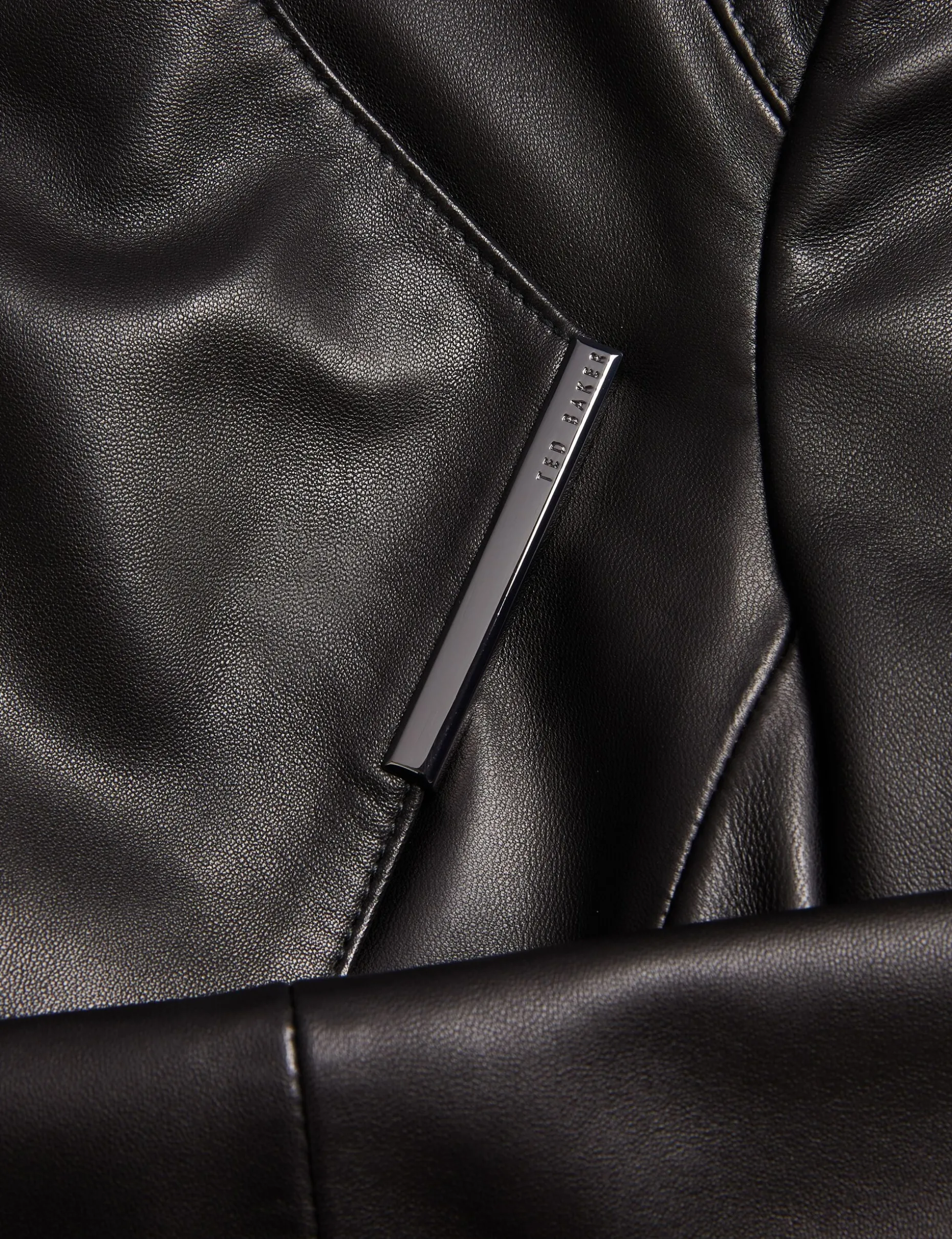 Wrap Front Cropped Leather Jacket